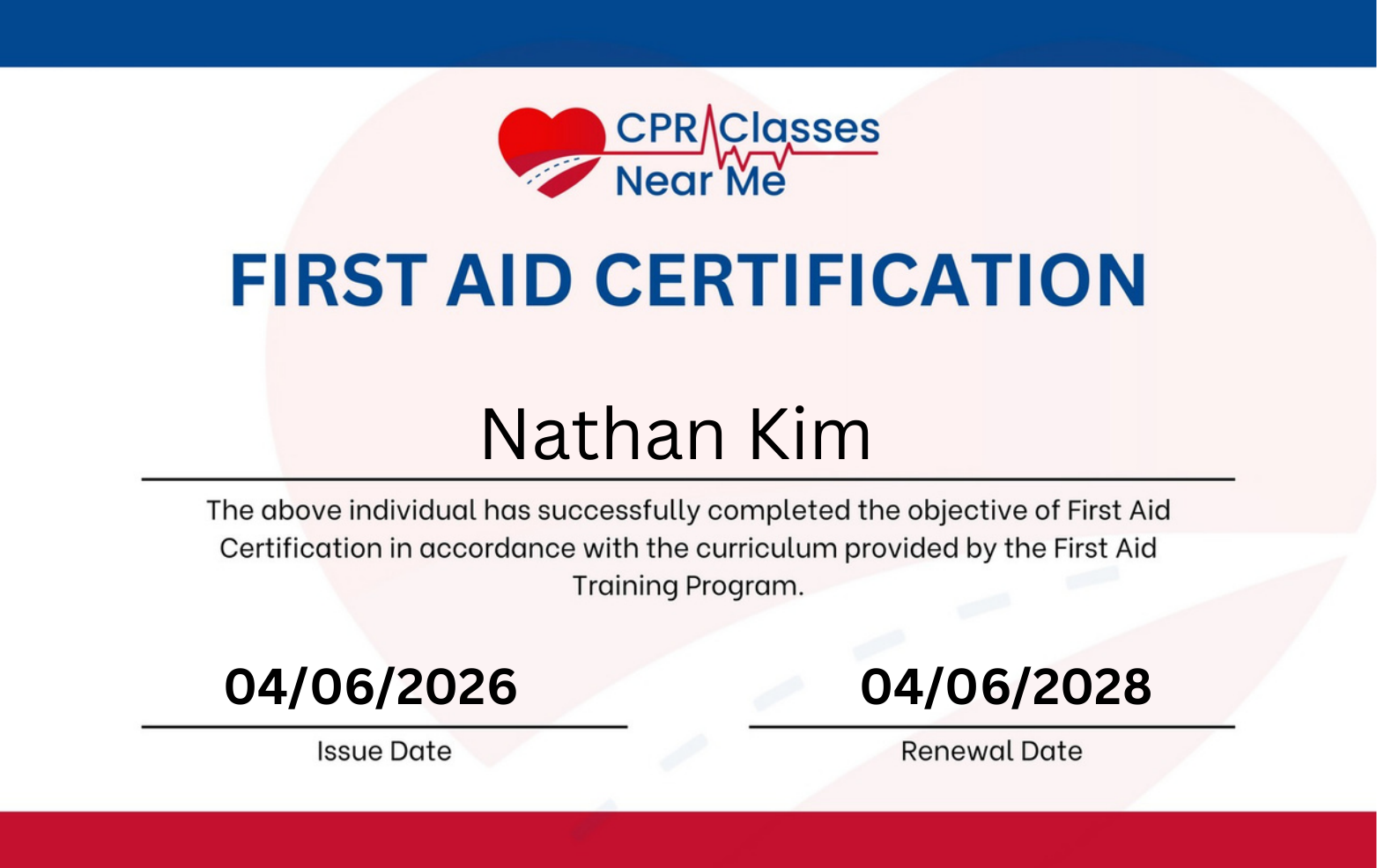 First Aid Certified